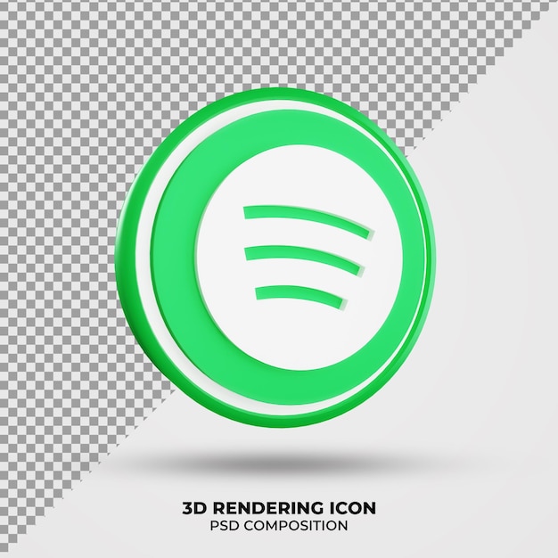 PSD icona di rendering 3d spotify