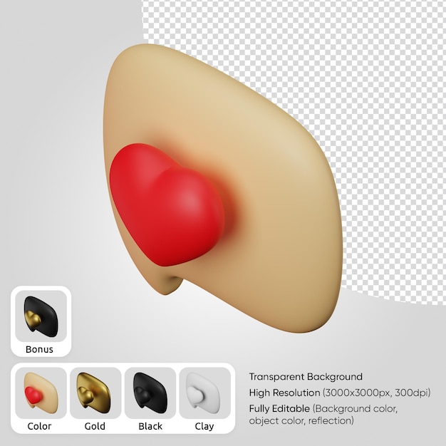 3D-spraakballon met hart