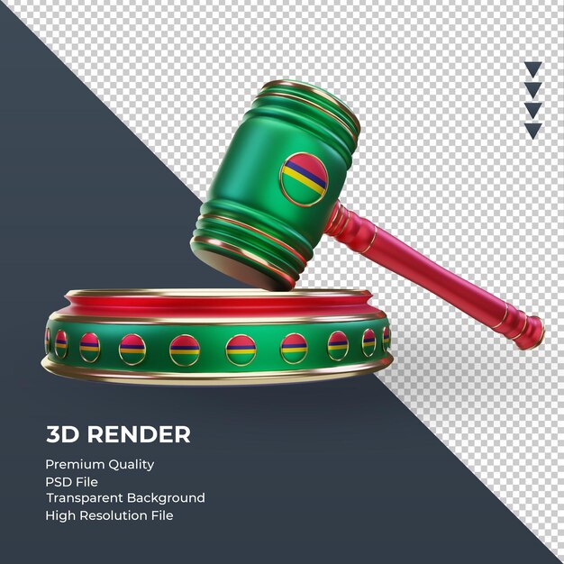 3d Sprawiedliwość Flaga Mauritiusa Renderująca Lewy Widok