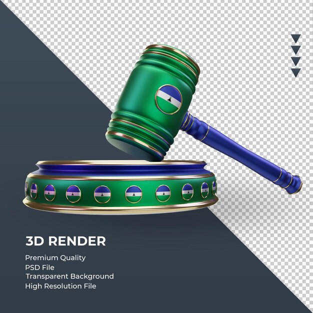 3d Sprawiedliwości Lesotho Flaga Renderowania Lewy Widok