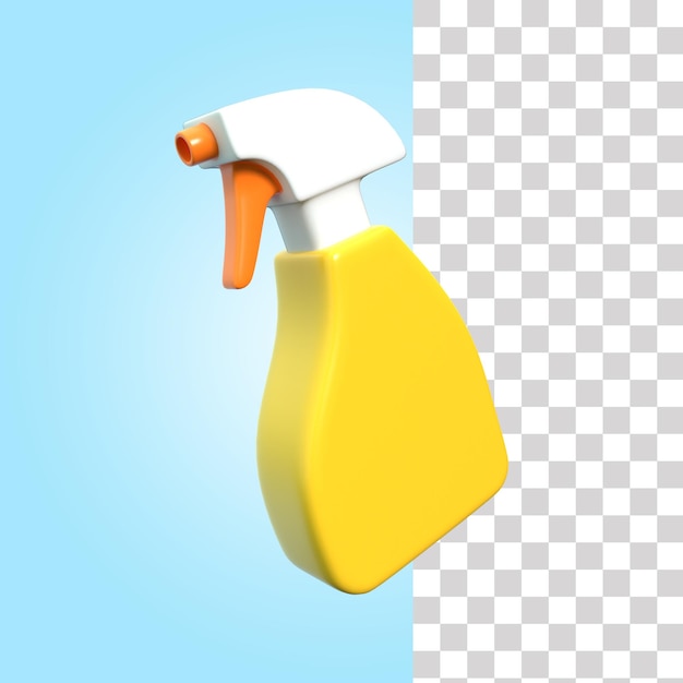 PSD 3d spray bottle cleaner illustration