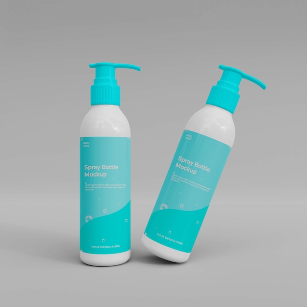 3d spray bottle mockup