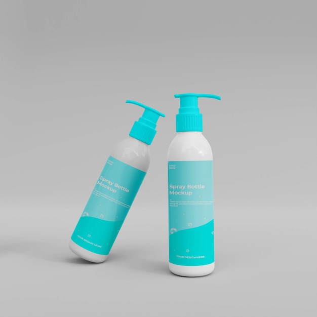 3d spray bottle mockup