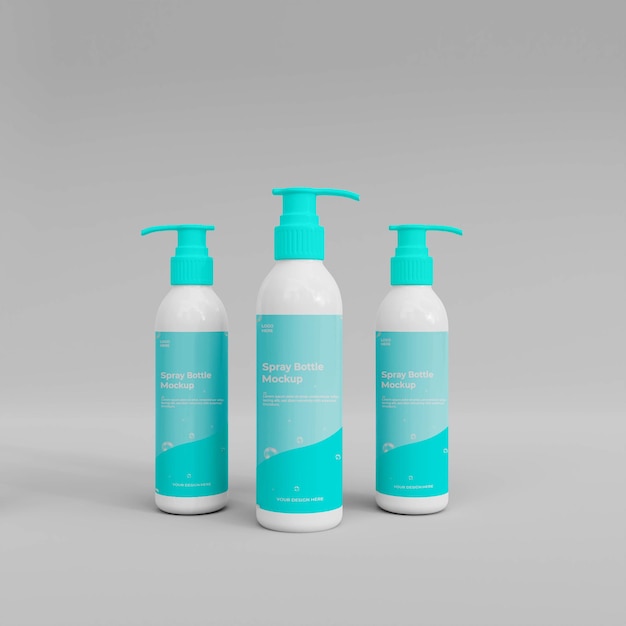 3d spray bottle mockup