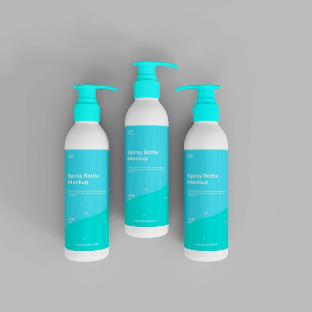3d spray bottle mockup
