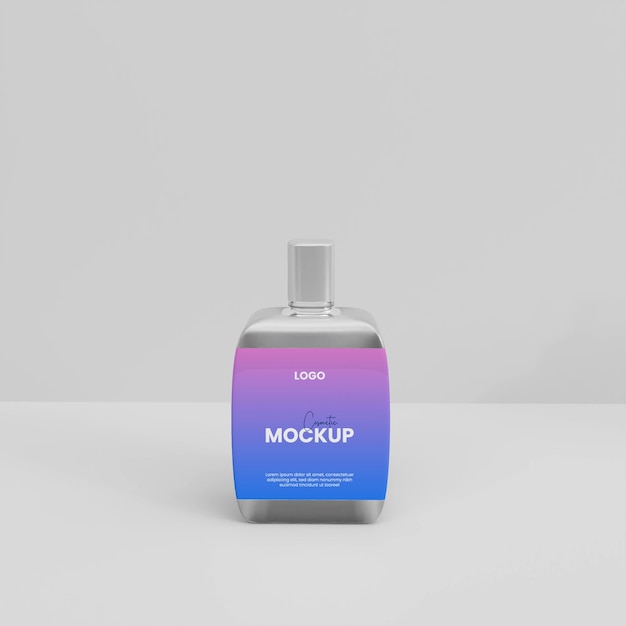 3d spray glass bottle mockup