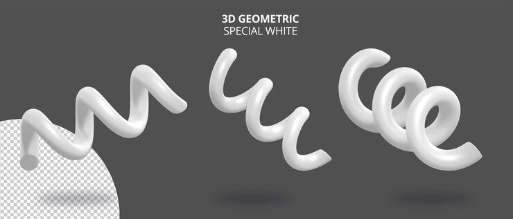 PSD 3d весенняя реалистичная геометрия с белым специальным цветом