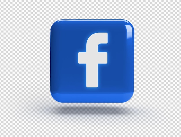 PSD 페이스북 로고와 함께 3d 사각형