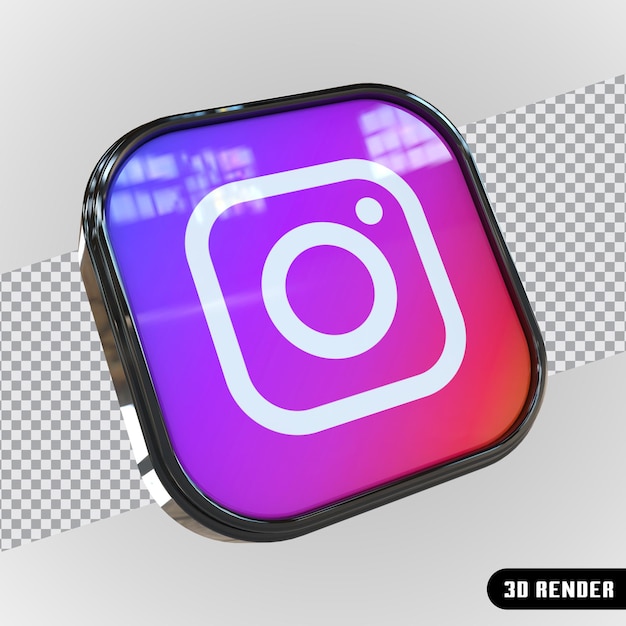 3d square with instagram logo