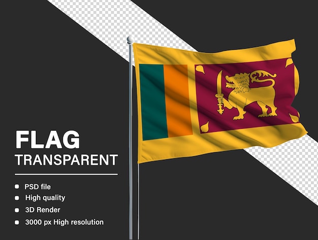 3d sri_lanka flag isolated on transparent background