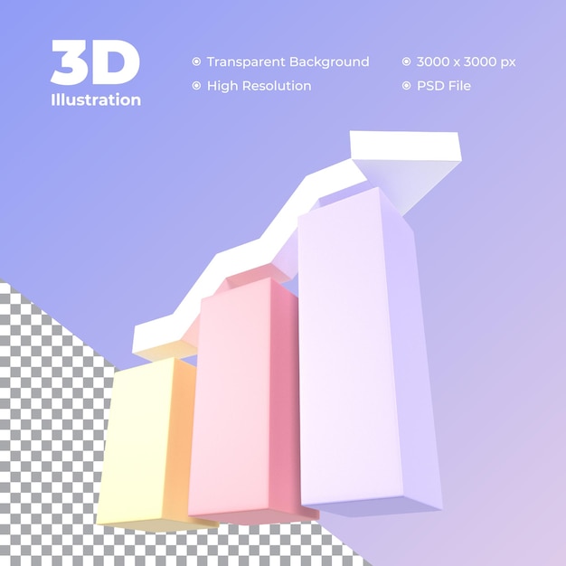 3D-staafdiagramillustratie