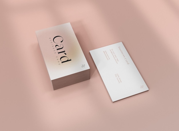 Premium PSD  3d stack of front and back business card mockup