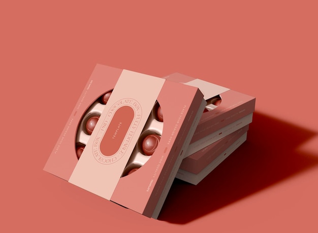 Mockup di scatole dolci impilate 3d