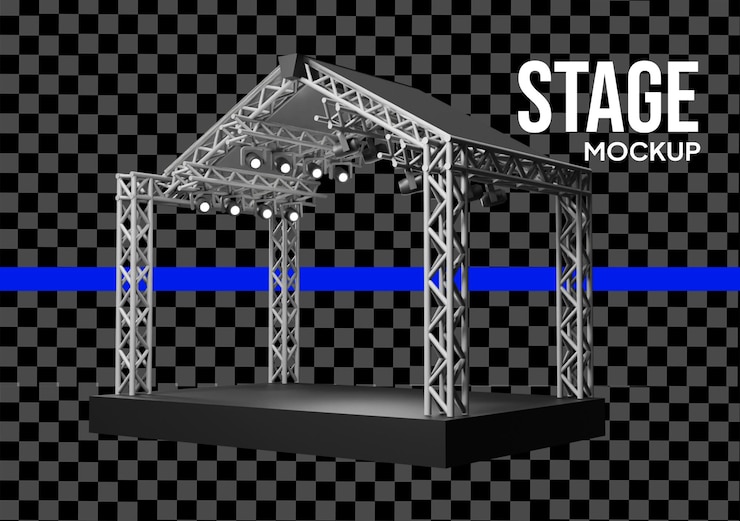 PSD 3d-мокет сцены с осветительной установкой