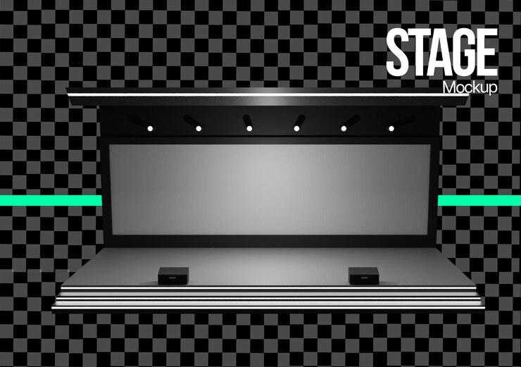 PSD 3d stage with big led tv for conference stage
