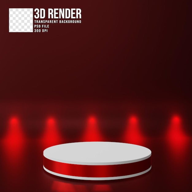 PSD 3d stage with red light background