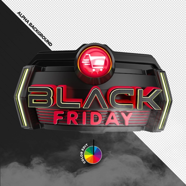 ブラックフライデー作曲ブラック11月商品プロモーション用3Dスタンプ