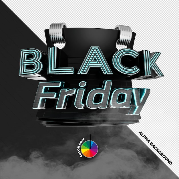 PSD timbro 3d per la composizione del black friday