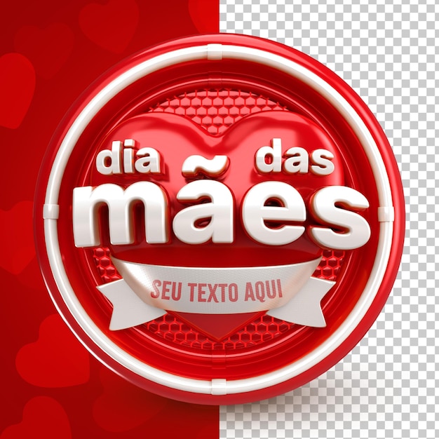 PSD 3d stamp mother's day in brazil