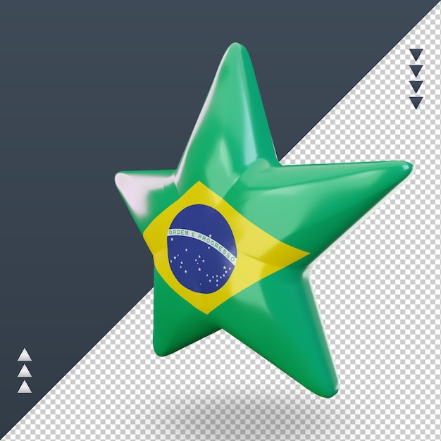 3d star brazil flag rendering right view