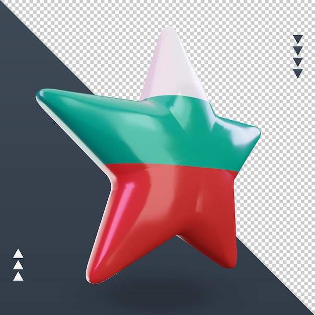 3d star bulgaria flag rendering left view