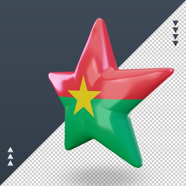 PSD 3d star burkina faso flag rendering right view