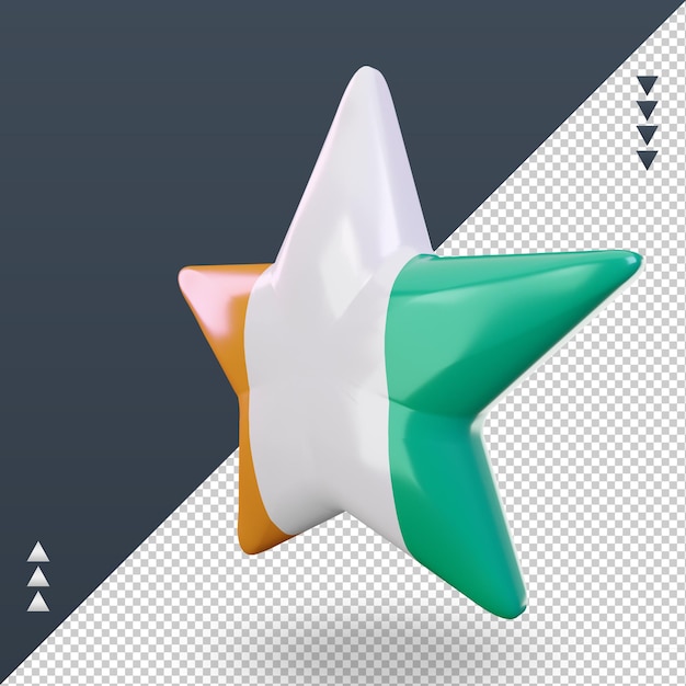 3d star cote divoire flag rendering right view