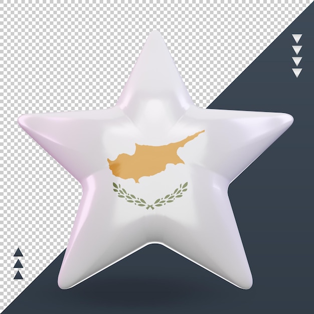 3d star cyprus flag rendering front view