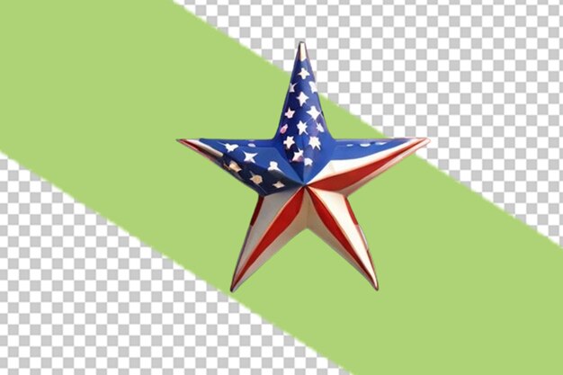 PSD 3d star design with usa flag on white back ground