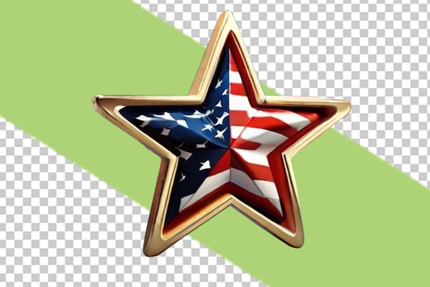 3d star design with usa flag on white back ground