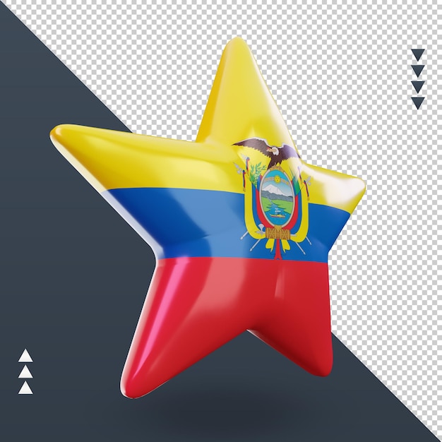 3d star ecuador flag rendering left view