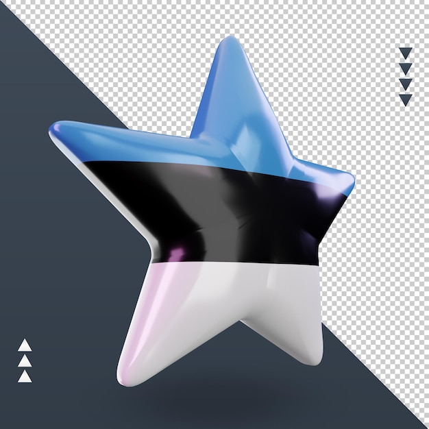 3d star estonia flag rendering left view