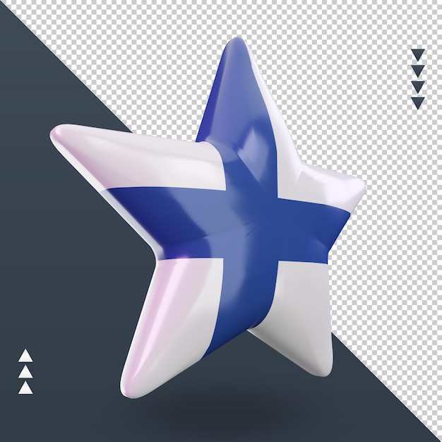 3d star finland flag rendering left view