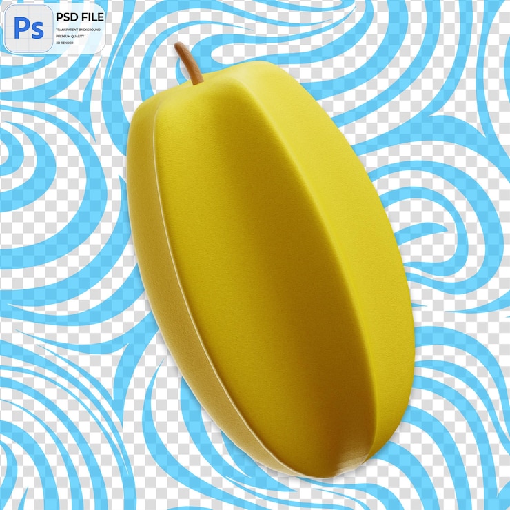 PSD 3d star fruit icon isolated png illustration psd template