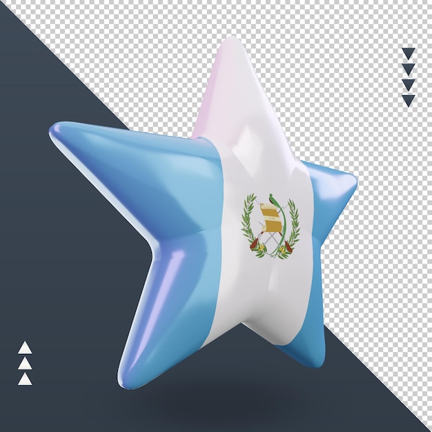 3d star guatemala flag rendering left view