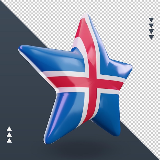 3d star Iceland flag rendering left view