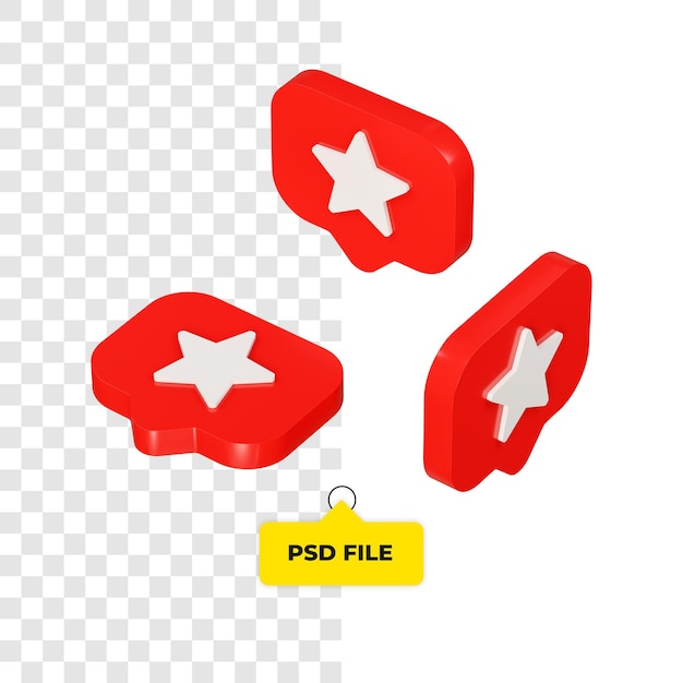 3d star icon all side