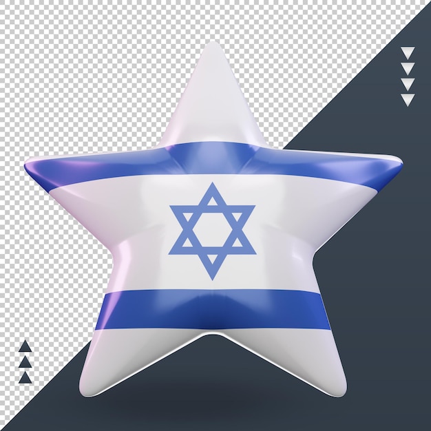 PSD 3d star israel flag rendering front view