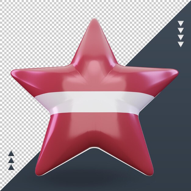 PSD 3d star latvia flag rendering front view