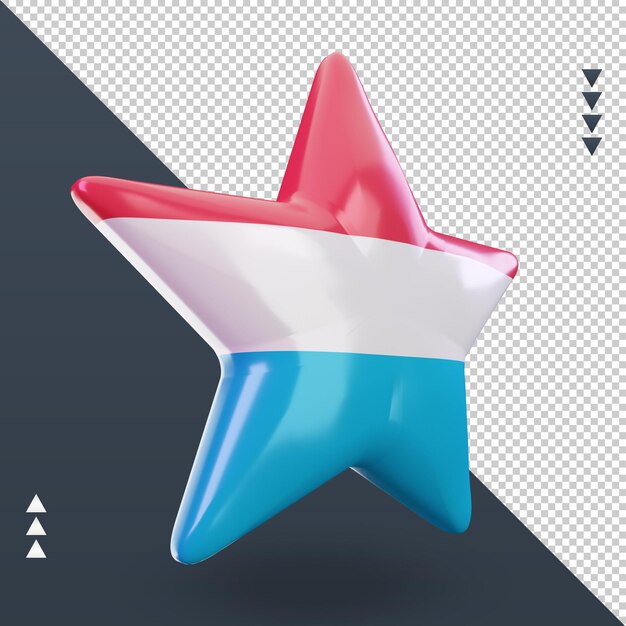 PSD 3d star luxembourg flag rendering left view