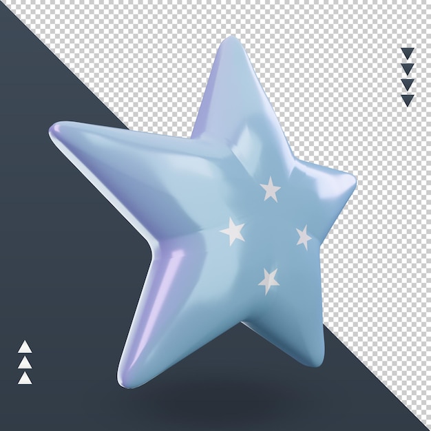 PSD 3d star micronesia flag rendering left view