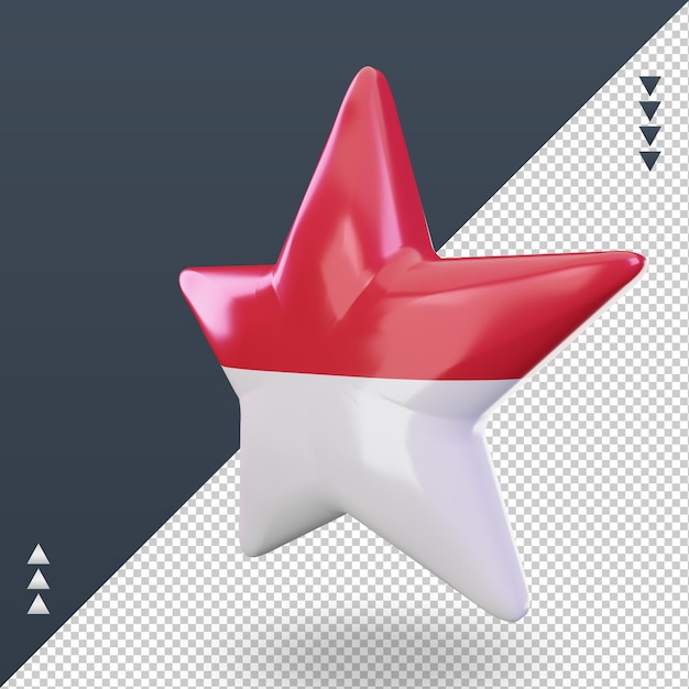 PSD 3d star monaco flag rendering right view