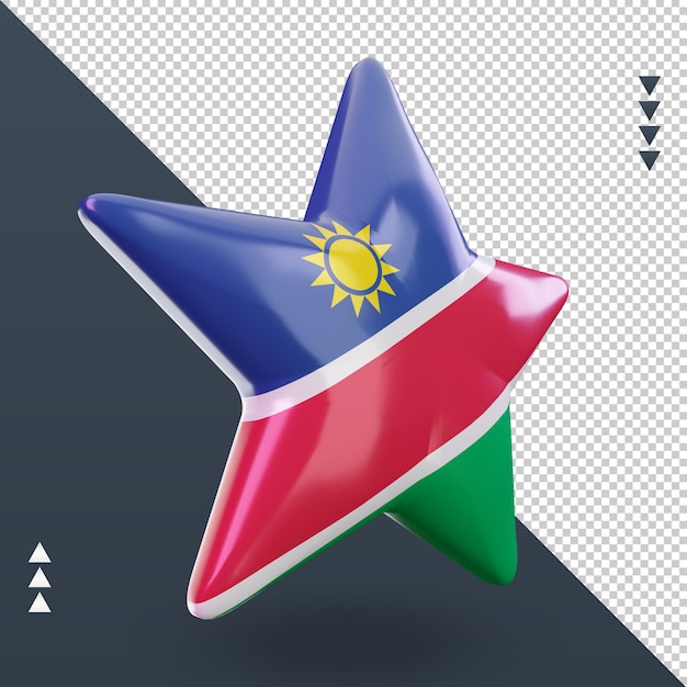 PSD 3d star namibia bandiera rendering vista a sinistra