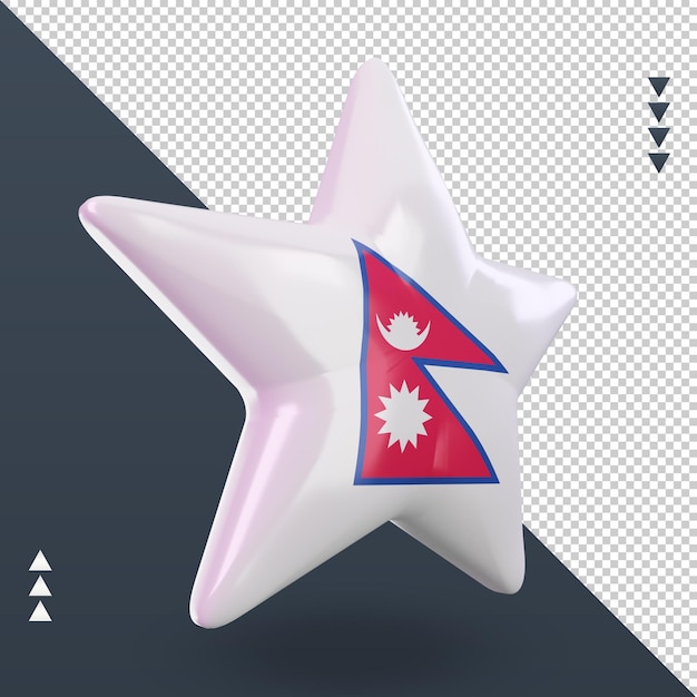 3d star nepal flag rendering left view