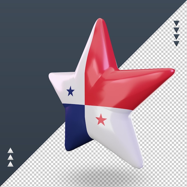 PSD 3d star panama flag rendering right view