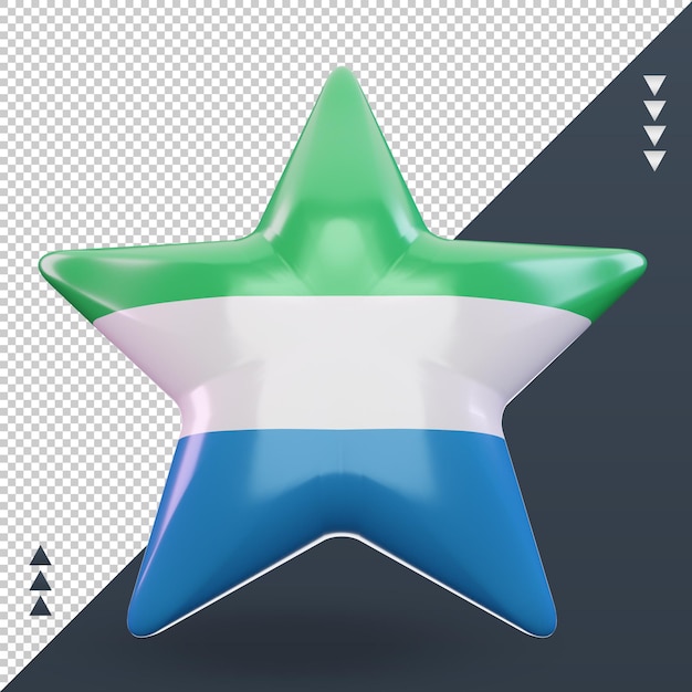 PSD 3d star sierra leone flag rendering front view