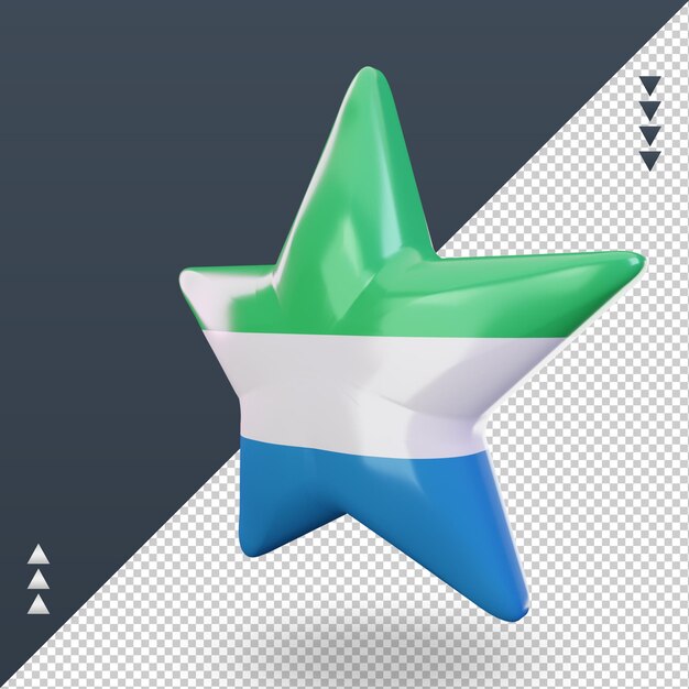 PSD 3d star sierra leone flag rendering right view