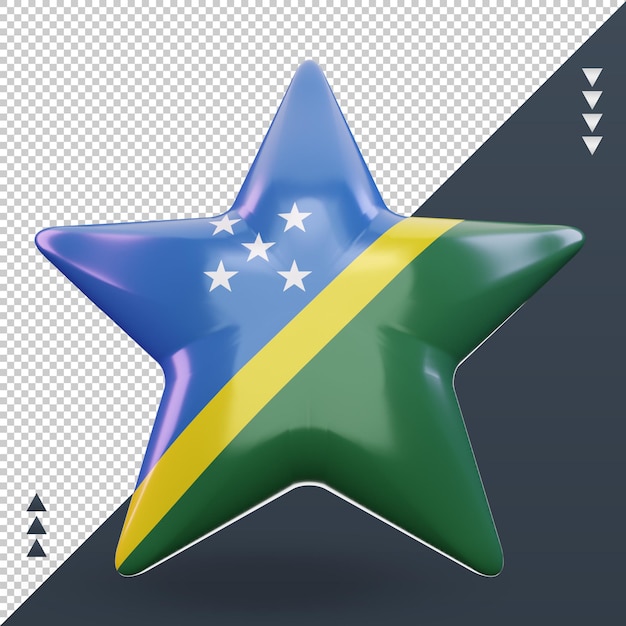 PSD 3d star solomon islands flag rendering front view