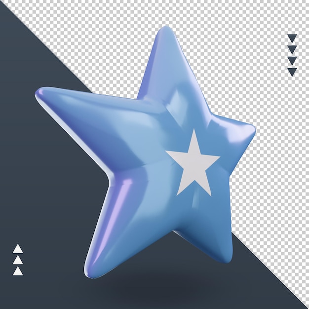 3d star Somalia flag rendering left view