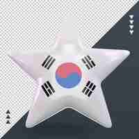 PSD 3d star south korea flag rendering front view